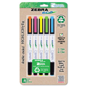 Image of Eco Zebrite Double-Ended Highlighter (5 pk)